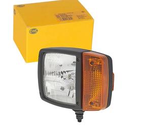 HELLA 1SA 996 120-011 Halógena-Faro principal - 12V - montaje exterior - Tulipa endurecida - Color de tulipa: amarillo - Conector: AMP - Delante, izquierda