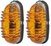 Hella 2BA 001 227-201 Piloto intermitente - 12V - montaje exterior - Color de tulipa: amarillo - izquierda/derecha/delante y detrás (Paquete de 2)