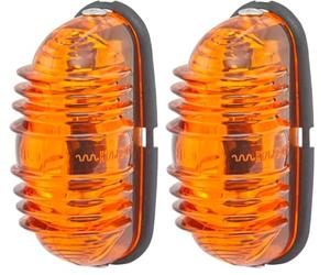 Hella 2BA 001 227-211 Piloto intermitente - montaje exterior - Color de tulipa: amarillo - izquierda/derecha/delante y detrás, Color de la lente: naranja (Paquete de 2)