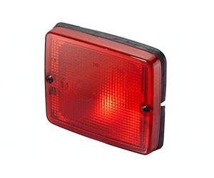 HELLA 2DA 003 236-397 Luz de freno adicional - Halógena - 12/24V - Montaje - Color de tulipa: rojo - Conector: Contacto de engarce - posterior