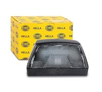 HELLA 2KA 003 389-061 Piloto de matrícula,Halógena,12,24V,montaje exterior,Conexión roscada,Color de tulipa: transparente,Conector: Conector plano,posterior,izquierda,derecha