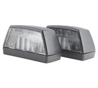 HELLA 2KA 003 389-061 Piloto de matrícula,Halógena,12,24V,montaje exterior,Conexión roscada,Color de tulipa: transparente,Conector: Conector plano,posterior,izquierda,derecha