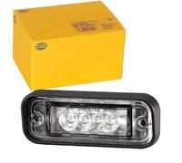 HELLA 2KA 010 278-411 Piloto de matrícula - LED - 12V - Montaje/Conexión roscada - Color de tulipa: transparente - Conector: Conector hembra plano - arriba/exterior - Cant.: 1