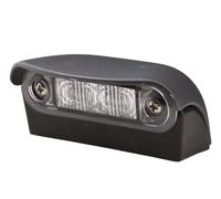 HELLA 2KA 959 640-601 Piloto de matrícula - LED - 12/24V - montaje exterior/Conexión roscada - Color de tulipa: transparente - Cable: 2500mm - exterior/posterior - Cant.: 1