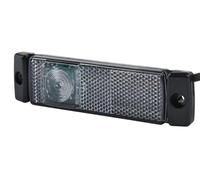 HELLA 2PG 008 645-321 Luces de posición - LED - 24V - montaje exterior/Conexión roscada - Color de tulipa: transparente - Color LED: blanco - Cable: 300mm - izquierda/delante/derecha - Cant.: 1