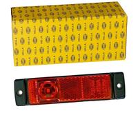 HELLA 2TM 008 645-951 Luz de situación - LED - 24V - montaje exterior/Conexión roscada - Color de tulipa: rojo - Color LED: rojo - Cable: 500mm - posterior