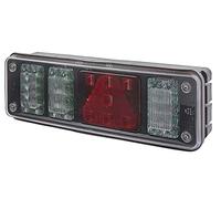 HELLA 2VP 340 966-021 Piloto posterior,LED,24V,montaje exterior,atornillado,Color de tulipa: transparente,Conector: Macho,derecha,Cantidad: 1