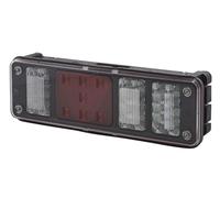 HELLA 2VP 340 966-421 Piloto posterior,LED,24V,montaje exterior,atornillado,Color de tulipa: transparente,Conector: DIN Bajonett 7 pol.,Superseal 2 pol.,Conector: Macho,derecha,Cantidad: 1