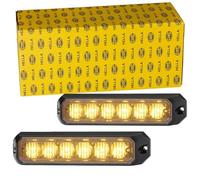 HELLA 2XD 014 560-201 LED-Luz de aviso, de destellos - BST - 12/24V - amarillo - montaje exterior/Conexión roscada - Cable: 150mm - Juego