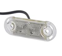 HELLA 2XS 959 855-451 Luz de gálibo - LED - 12/24V - Color de tulipa: transparente - Color LED: rojo - Cable: 500mm - Montaje lateral ext.
