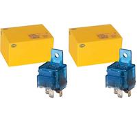 HELLA 4RA 003 530-042 Relé, corriente de trabajo - 12V - 4polos - Diagrama de circuito: S10 - Conector: A - Contacto de cierre - Color: azul claro - con soporte (Paquete de 2)