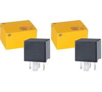 HELLA 4RA 007 791-011 Relé, corriente de trabajo - 12V - 4polos - Diagrama de circuito: S2 - Conector: B - Contacto de cierre - Color: negro - sin soporte (Paquete de 2)