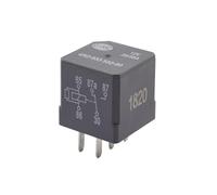 HELLA 4RD 007 794-031 Relé, corriente de trabajo - 12V - 5polos - Diagrama de circuito: W2 - Conector: B1 - Contacto ruptor/Contacto de cierre/contacto conmutador - Color: negro - con soporte