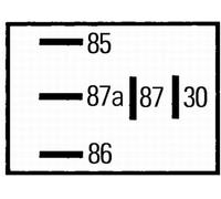 HELLA 4RD 965 453-047 Relé, corriente de trabajo - 12V - 5polos - Diagrama de circuito: W2 - Conector: C1 - contacto conmutador - Color: negro - sin soporte - Cant.: 350