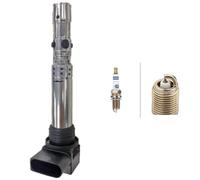 HELLA 5DA 193 175-901 Bobina de encendido - 12V - 4 polos - enchufado y HELLA 8EH 188 705-041 Bujía - Platinum PM7RC-10