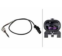 HELLA 6PT 010 376-771 Sensor, temp. gas escape - 2polos - atornillado - Cable: 470mm