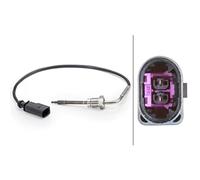 HELLA 6PT 014 494-071 Sensor, temp. gas escape - 2polos - atornillado - Cable: 350mm