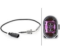 HELLA 6PT 014 494-101 Sensor, temp. gas escape - 2polos - atornillado - Cable: 382mm