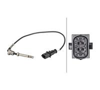 HELLA 6PT 358 181-201 Sensor, temp. gas escape - 2polos - atornillado - Cable: 345mm