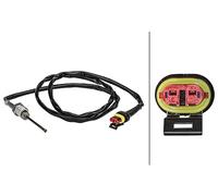 HELLA 6PT 358 181-381 Sensor, temp. gas escape - 2polos - atornillado - Cable: 1000mm