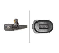 HELLA 6PU 012 039-011 Sensor, revoluciones de la rueda - 12V - 2polos - Eje delantero, izquierda - sin cable