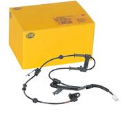 HELLA 6PU 012 679-741 Sensor, revoluciones de la rueda - 12V - 2polos - Eje delantero, derecha - Cable: 870mm - con soporte