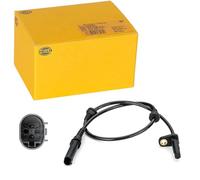 HELLA 6PU 012 806-471 Sensor, revoluciones de la rueda - 2polos - Eje delantero - Longitud total: 653mm