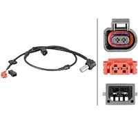 HELLA 6PU 012 806-921 Sensor, revoluciones de la rueda - 2polos - Eje delantero - Cable: 960mm