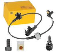 HELLA 6PU 230 040-421 Sensor, revoluciones de la rueda - 2polos - Eje delantero - Cable: 631mm - con soporte