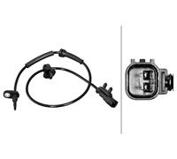 HELLA 6PU 358 217-211 Sensor, revoluciones de la rueda - 2polos - Cable: 625mm - con soporte