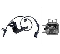 HELLA 6PU 358 217-341 Sensor, revoluciones de la rueda - 2polos - Cable: 521mm - con clips de fijación en el cable
