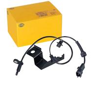 HELLA 6PU 358 217-351 Sensor, revoluciones de la rueda - 2polos - Cable: 521mm - con clips de fijación en el cable
