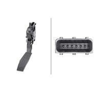 Hella Sensor posición acelerador 6PV 009 765-711 – 6 polos, caja manual, dirección izq.