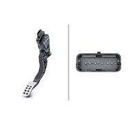 HELLA 6PV 009 949-731 Sensor, posición pedal - para vehic. dirección izquierda - 6polos - Transmisión automática - Cubierta de pedal Al