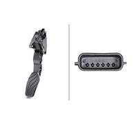 HELLA 6PV 009 978-761 Sensor, posición pedal - para vehic. dirección izquierda - 6polos - Transmisión automática