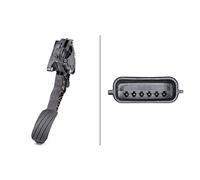 Hella Sensor de posición pedal acelerador 6PV 009 978-781, 6 polos, para dirección izquierda