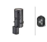 HELLA 6PX 358 141-241 Sensor, auxiliar de aparcamiento - en forma de ángulo - 3polos - enchufado - barnizable