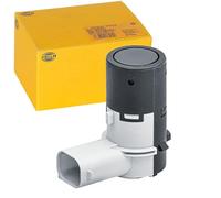 HELLA 6PX 358 141-641 Sensor, auxiliar de aparcamiento - en forma de ángulo - 3polos - enchufado - barnizable
