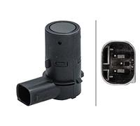 HELLA 6PX 358 141-681 Sensor, auxiliar de aparcamiento - en forma de ángulo - 3polos - enchufado - barnizable