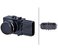 HELLA 6PX 358 270-061 Sensor, auxiliar de aparcamiento - rectangular - 6polos - enchufado - barnizable