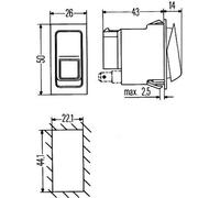 Hella 6RH 007 832-351 Interruptor - Kippbetätigung - II-I-0 - Anschlussanzahl: 5