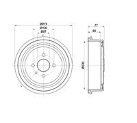 HELLA 8DT 355 303-451 Tambor de freno