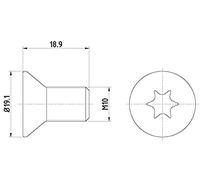 HELLA 8DZ 355 209-101 Tornillo, disco de freno PAG0010 - 18.9mm - M10x1,5 - Torx interior