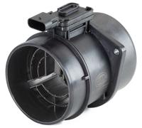 HELLA 8ET 358 095-271 Caudalímetro Medidor de la masa de aire - 4polos - Tubuladura - con tubo de empalme