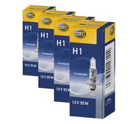 Hella 8GH 002 089-133 Lámpara - H1 - Standard - 12V - 55W - Tipo de portalámpara: P14,5s - caja - Cant.: 1 (Paquete de 4)