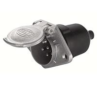 HELLA 8JB 003 833-011 Enchufe - 24V - 7polos - Conector: Conector plano - Metal - DIN / ISO: 1185