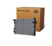 HELLA 8MK 366 300-411 Radiador, refrigeración del motor - Aletas refrigeración soldadas - Aluminio/Plástico - sin junta - sin depósito de compensación