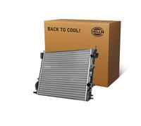 HELLA 8MK 366 301-591 Radiador, refrigeración del motor - Aletas refrigeración unidas mecánicamente - Aluminio/Plástico - con juntas - sin depósito de compensación