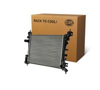 HELLA 8MK 366 301-841 Radiador, refrigeración del motor - Aletas refrigeración unidas mecánicamente - Aluminio/Plástico - sin junta - sin depósito de compensación