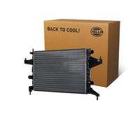 HELLA 8MK 366 302-621 Radiador, refrigeración del motor - Aletas refrigeración unidas mecánicamente - Aluminio/Plástico - sin junta - sin depósito de compensación